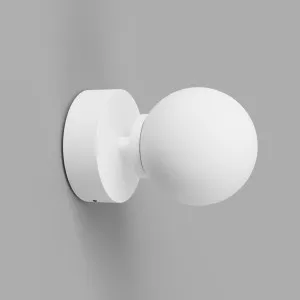 Lighting Republic Orb White Short Arm Wall/Ceiling Light with Opal Glass Shade Small by Lighting Republic, a Wall Lighting for sale on Style Sourcebook