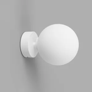 Lighting Republic Orb White Short Arm Wall/Ceiling Light with Opal Glass Shade Medium by Lighting Republic, a Wall Lighting for sale on Style Sourcebook