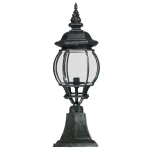 Flinders Classic Outdoor Pillar Mount in Antique Black Medium by Lighting Inspirations, a Outdoor Lighting for sale on Style Sourcebook