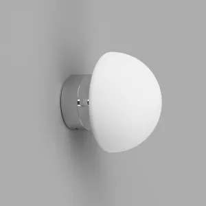 Lighting Republic Orb Dome Short Arm Wall Light with Opal Glass Shade Chrome by Lighting Republic, a Wall Lighting for sale on Style Sourcebook