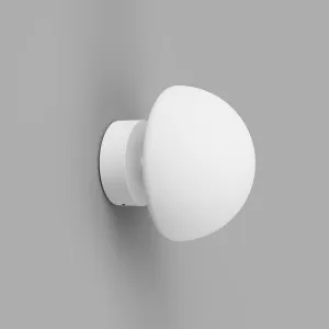 Lighting Republic Orb Dome Short Arm Wall Light with Opal Glass Shade White by Lighting Republic, a Wall Lighting for sale on Style Sourcebook
