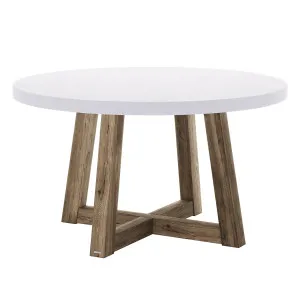 Magnus 138cm Round Concrete Outdoor Dining Table in White by Luxo Outdoors, a Tables for sale on Style Sourcebook