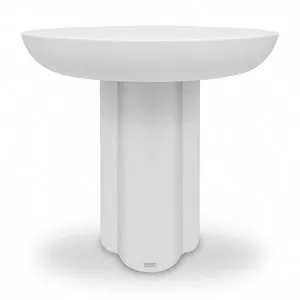 Jareth Round Concrete Outdoor Entry Table in White by Luxo Outdoors, a Tables for sale on Style Sourcebook