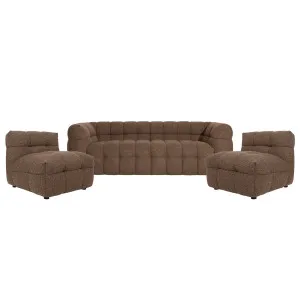 Norah 5-Seater Boucle Sofa Set with Armless Chairs in Brown by Luxo Furniture, a Sofas for sale on Style Sourcebook