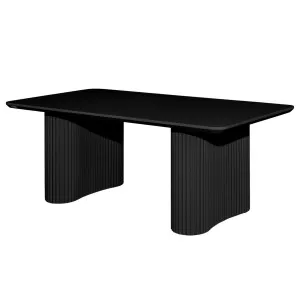Joyce 120cm Coffee Table with Round Fluted Legs in Black by Luxo Living, a Coffee Table for sale on Style Sourcebook