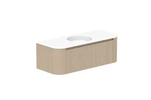 Surry 1200 Wall Hung Centre Bowl, Wall Hung, Coastal Oak, Matte Ceramic by ADP, a Vanities for sale on Style Sourcebook