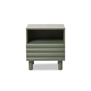 Theodore Ribbed Bedside Table - Green - Mocka by Mocka., a Side Table for sale on Style Sourcebook