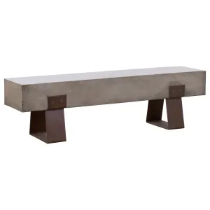 Vault 160cm Concrete Bench, Dark Grey &amp; Rust Steel Legs by Schots Home Emporium, a Benches for sale on Style Sourcebook