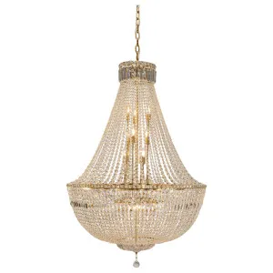 Classique Grand 27 Light Basket Crystal Glass Chandelier, Satin Brass by null, a Chandeliers for sale on Style Sourcebook