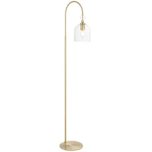 Telbix Rotif Classic Arched Floor Lamp with Clear Glass Dome Shade Brass by Telbix, a Floor Lamps for sale on Style Sourcebook