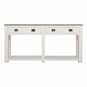 Hyatt Console Table 180cm in Mindi Dark Driftwood / Mangowood Ivory by OZ Design, a Console Table for sale on Style Sourcebook