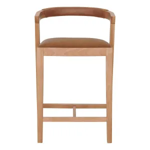 Milan Bar Chair in Urbane Leather Light Brown / Clear by OZ Design, a Bar Stools for sale on Style Sourcebook