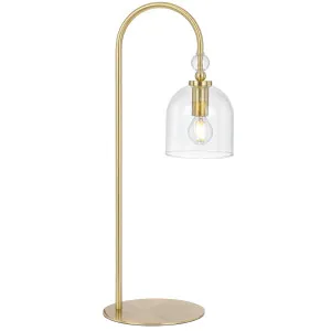 Telbix Rotif Classic Arched Table Lamp with Clear Glass Dome Shade Brass by Telbix, a Table & Bedside Lamps for sale on Style Sourcebook