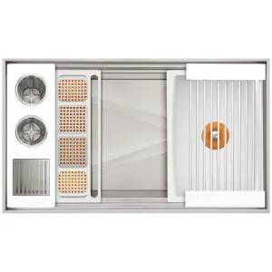 The Galley Ideal ThinTop WashStation 3S Designer White Resin IWA-3-S-TT-WH by The Galley, a Kitchen Sinks for sale on Style Sourcebook