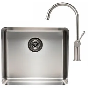 Titan Large Bowl Sink & Mixer Tap Package Brushed Steel TSSS522PK by Titan, a Kitchen Sinks for sale on Style Sourcebook