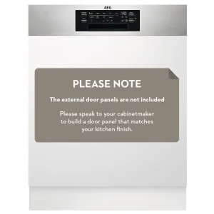 AEG 60cm Semi Integrated Dishwasher - Stainless Steel FEE74600PM by AEG, a Dishwashers for sale on Style Sourcebook