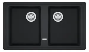 Franke Basis Double Bowl Inset Sink BFG620ONYX by Franke, a Kitchen Sinks for sale on Style Sourcebook