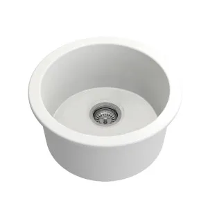 Turner Hastings Cuisine Round 47 Inset / Undermount Fireclay Sink - Matte White CUR473FS-MW by Turner Hastings, a Kitchen Sinks for sale on Style Sourcebook