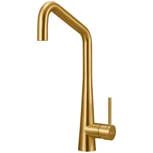 Oliveri Essente 316 Stainless Steel Square Goose Neck Mixer - Brushed Gold SS31670-AU by Oliveri, a Kitchen Taps & Mixers for sale on Style Sourcebook