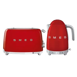 Smeg Temperature Control Kettle and Four Slice Toaster Breakfast Pack Red KLF04RDAUTSF03RDAU by Smeg, a Small Kitchen Appliances for sale on Style Sourcebook