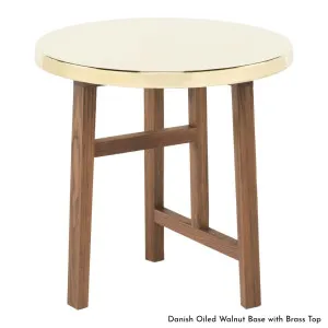 De La Espada Trio Side Table with Brass Top - Walnut Base 754SBW by De La Espada, a Side Table for sale on Style Sourcebook