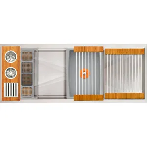 The Galley Ideal WashStation 3S + DryDock Wash Kit Bamboo IWA-3-S-DD-12-S-BA by The Galley, a Kitchen Sinks for sale on Style Sourcebook