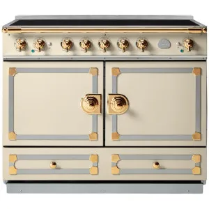 La Cornue Cornufe 110cm Induction Freestanding Oven Morning Dew with Polished Brass CFE110EIMD-BN by La Cornue, a Cooktops for sale on Style Sourcebook