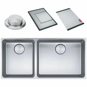 Franke Mythos 500/340mm and 1 and 1/2 Bowl Left 3 Way Installation Sink with Accessories MYX220-5034FPCSBL by Franke, a Kitchen Sinks for sale on Style Sourcebook