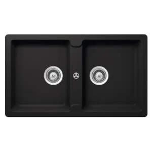 Abey Schock Typos N200 Double Bowl Sink with No Taphole - Nero TN200N-NTH by Abey, a Kitchen Sinks for sale on Style Sourcebook