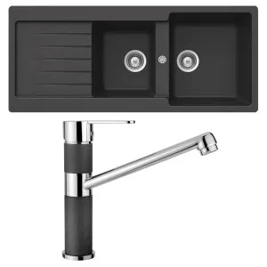 Abey Schock Typos 1 and 3/4 Bowl Left Hand Drainer Sink Pack TD200TB by Abey, a Kitchen Sinks for sale on Style Sourcebook
