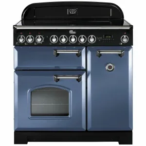 Falcon 90cm Classic Deluxe Freestanding Induction Oven/Stove Stone Blue and Chrome CDL90EISBCH by Falcon, a Cooktops for sale on Style Sourcebook
