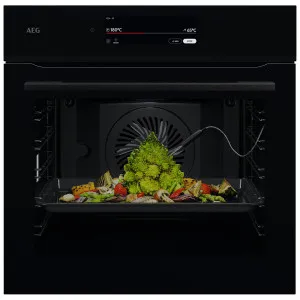 AEG 60cm 9000 Series Pyrolytic Built-In Oven with SenseCook - Black Glass NBT9P831AB by AEG, a Ovens for sale on Style Sourcebook