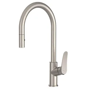 Oliveri Verona Pull out Goose Neck Mixer Tap Brushed Nickel VA306502BN-P by Oliveri, a Kitchen Taps & Mixers for sale on Style Sourcebook