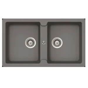 Abey Schock Typos N200 Double Bowl Sink with No Taphole - Croma TN200CR-NTH by Abey, a Kitchen Sinks for sale on Style Sourcebook