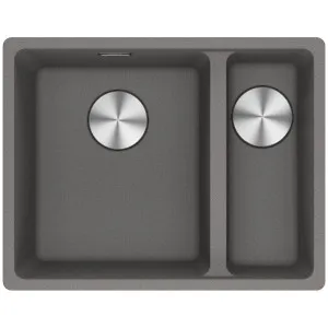 Franke Maris 340/150mm 1 and 1/2 Bowl Right Undermount Sink with Extension Drainer Stone Grey MRG160SBRSG-FPC by Franke, a Kitchen Sinks for sale on Style Sourcebook