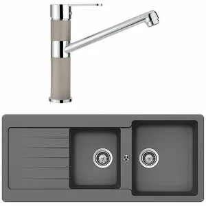 Abey Schock Typos 1 and 3/4 Bowl Left Hand Drainer Sink Pack TD200TCR by Abey, a Kitchen Sinks for sale on Style Sourcebook