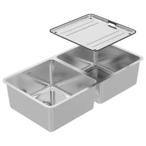 Abey Lago Double Sink with Drainer Tray NL200 by Abey, a Kitchen Sinks for sale on Style Sourcebook