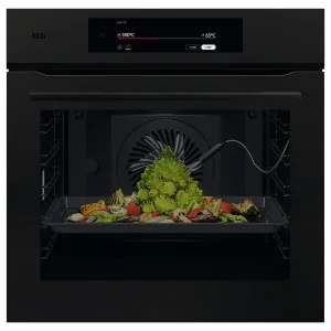 AEG 60cm 9000 Series Pyrolytic Built-In Oven with SenseCook - Matte Black NBT9P831AT by AEG, a Ovens for sale on Style Sourcebook