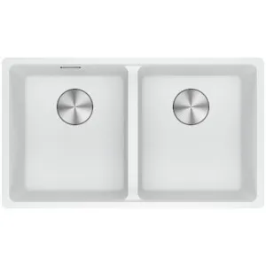Franke Maris 350mm Double Bowl Undermount Sink Polar White MRG120-35PW-B by Franke, a Kitchen Sinks for sale on Style Sourcebook