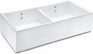 Shaws Shaker 900 Double Bowl Handcrafted Fireclay Sink SCSH900WH by Shaws, a Kitchen Sinks for sale on Style Sourcebook