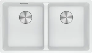 Franke Maris 350mm Double Bowl Flushmount Sink Polar White MRG220-35PW-B by Franke, a Kitchen Sinks for sale on Style Sourcebook
