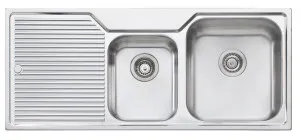 Oliveri Nu-Petite 1 & 3/4 Bowl Topmount Sink with Left Hand Drainer NP612NTH by Oliveri, a Kitchen Sinks for sale on Style Sourcebook