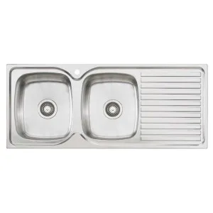 Oliveri Endeavour Double Bowl Right Hand Drainer Sink EE71 by Oliveri, a Kitchen Sinks for sale on Style Sourcebook