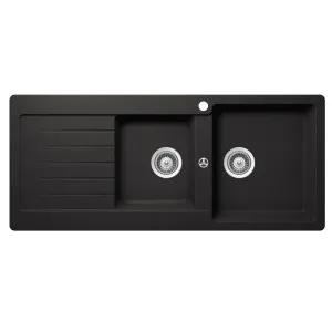 Abey Schock Typos 1 & 3/4 Right Hand Bowl Sink with Drainer - Nero TD200NR by Abey, a Kitchen Sinks for sale on Style Sourcebook