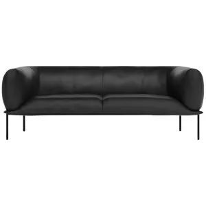Molinari Rondo 3 Seater Sofa - Club Leather Black RDO3SFL4C014 by Molinari, a Sofas for sale on Style Sourcebook