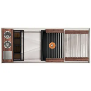 The Galley Ideal ThinTop WashStation 3S Plus DryDock 12 American Black Walnut IWA3SDD12STTWA by The Galley, a Kitchen Sinks for sale on Style Sourcebook