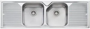 Oliveri Nu-Petite Double Bowl With Double Drainer Topmount Sink NP653 by Oliveri, a Kitchen Sinks for sale on Style Sourcebook