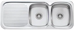 Oliveri Lakeland Double Bowl Left Hand Drainer Sink LL157 by Oliveri, a Kitchen Sinks for sale on Style Sourcebook