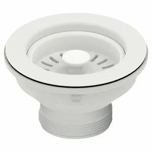 Turner Hastings 90 x 50 Basket Waste with Long Thread Matte White 90BW-MW by Turner Hastings, a Kitchen Sinks for sale on Style Sourcebook