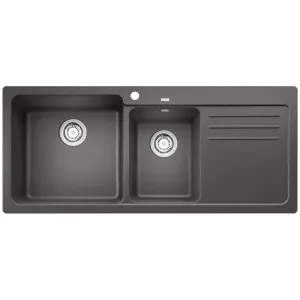 Blanco Bowl and 3/4 Inset Sink with Right Hand Drainer Rock Grey NAYA8SGK5 by Blanco, a Kitchen Sinks for sale on Style Sourcebook